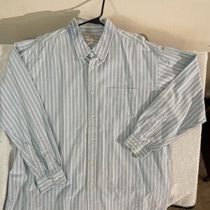 Vintage Steve & Barry's Light Blue Striped Button Down Shirt